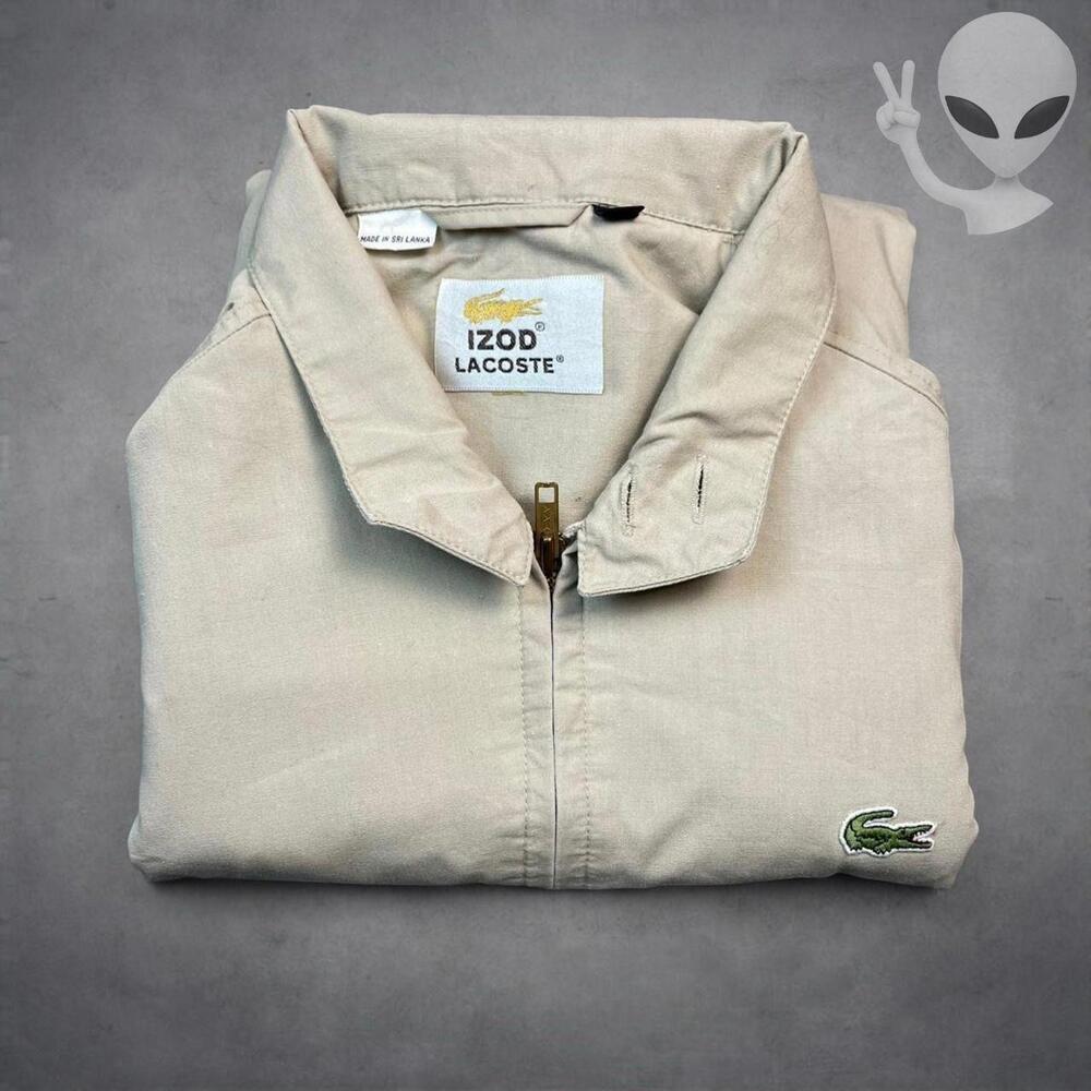 Lacoste Harrington Bomber Jacket Extra Large Tan Safari Vintage 70s Fullzip